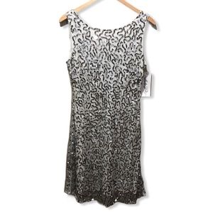 {Prelude} NWT Drape Back Sequin Dress
